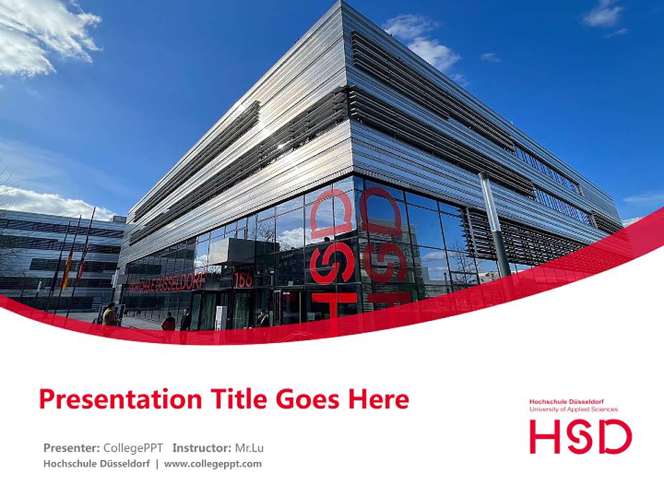 Hochschule Düsseldorf Course/Courseware Creation PPT Template4:3 ratio PPT effect preview image5