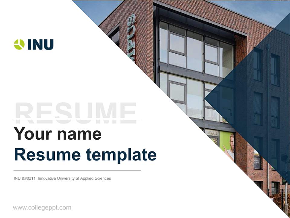 INU – Innovative University of Applied Sciences Resume PPT Template4:3 ratio PPT effect preview image5
