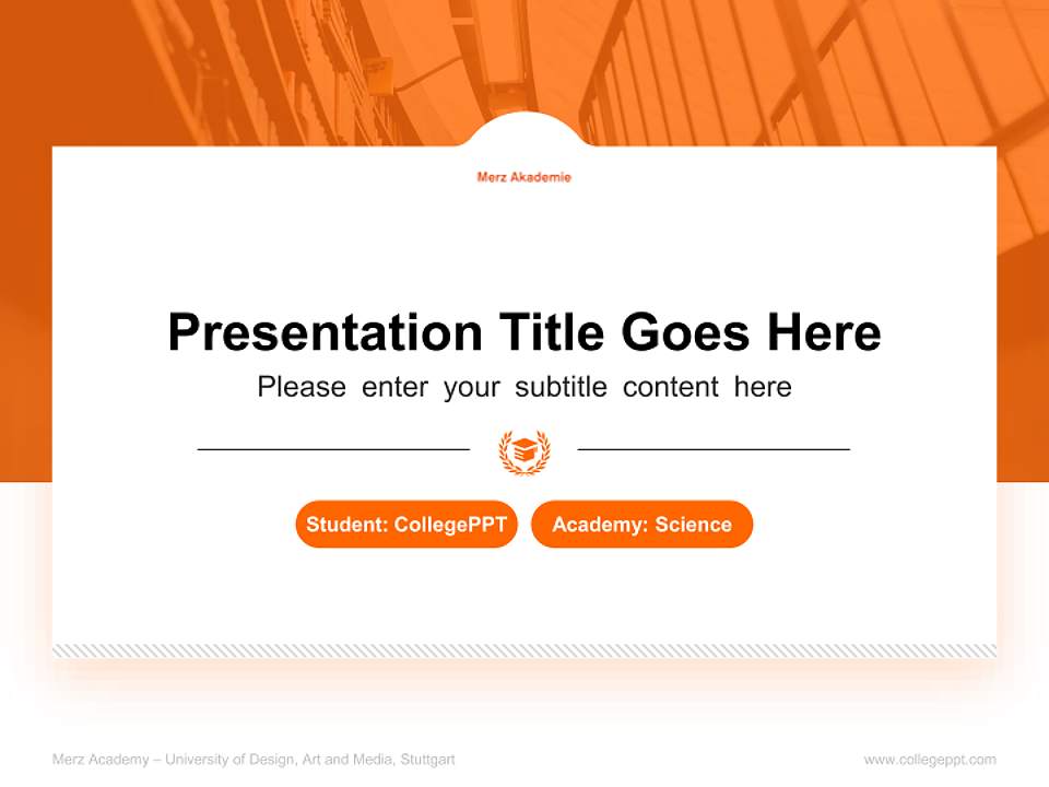Merz Academy – University of Design, Art and Media, Stuttgart National Scholarship Defense PPT Template4:3 ratio PPT effect preview image4