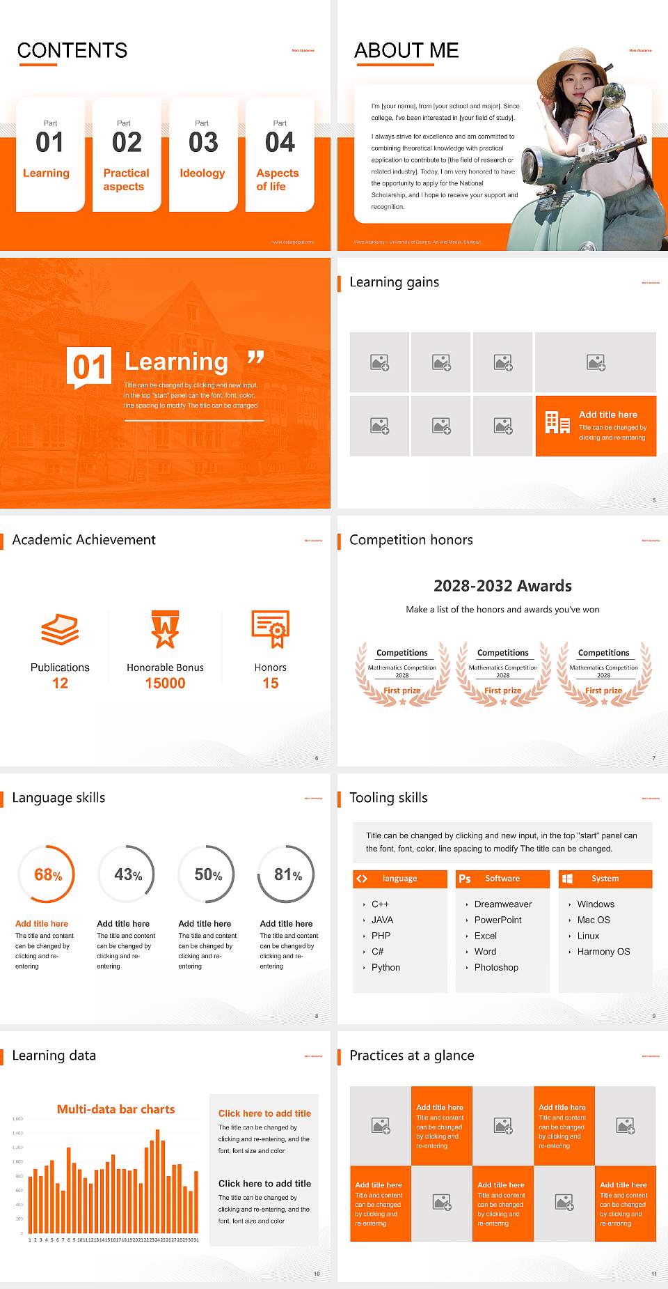 Merz Academy – University of Design, Art and Media, Stuttgart National Scholarship Defense PPT Template4:3 ratio PPT effect preview image2