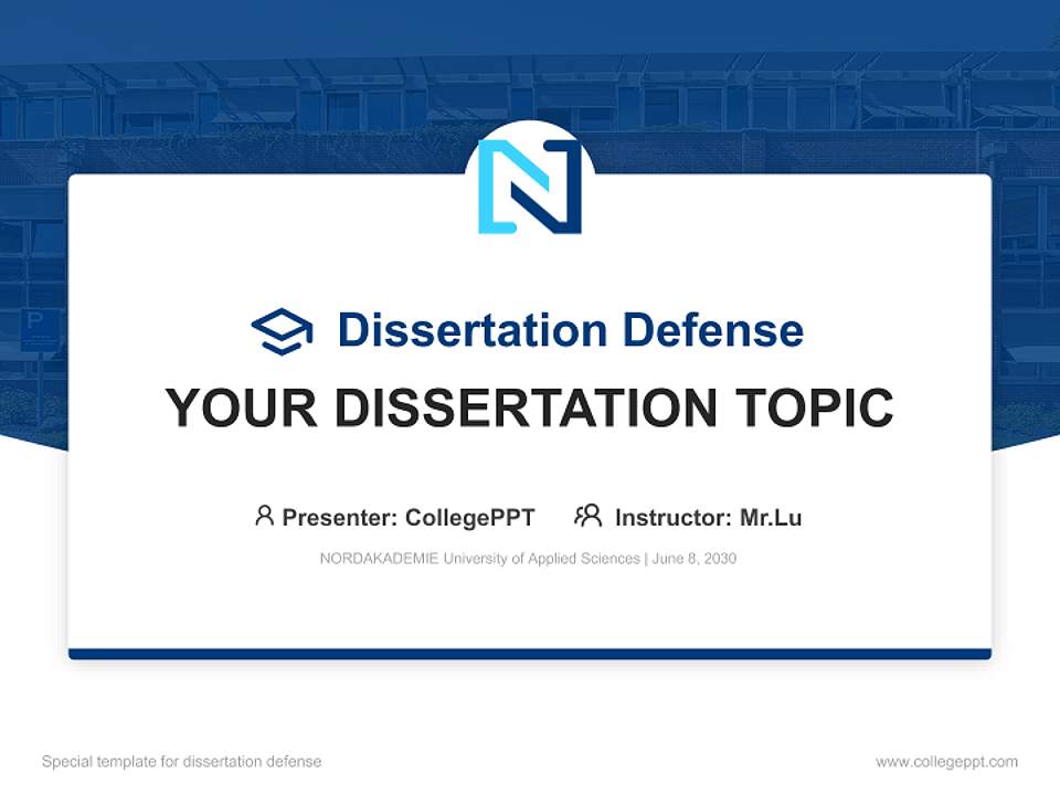 NORDAKADEMIE University of Applied Sciences Graduation Thesis Defense PPT Template4:3 ratio PPT effect preview image7