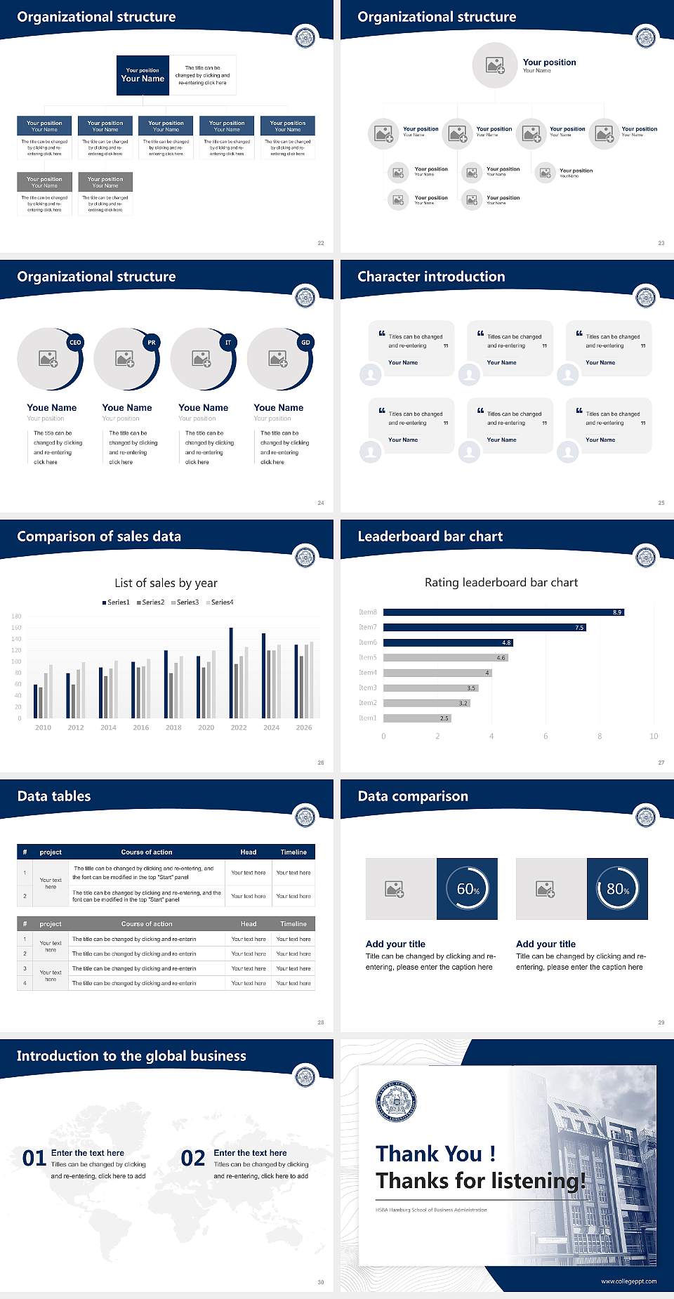 HSBA Hamburg School of Business Administration Academic Presentation/Research Findings Report PPT Template4:3 ratio PPT effect preview image4