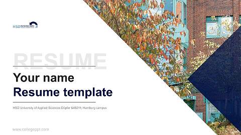 HSD University of Applied Sciences Döpfer – Hamburg campus Resume PPT Template