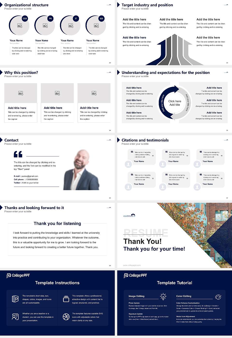 HSD University of Applied Sciences Döpfer – Hamburg campus Resume PPT Template16:9 ratio PPT effect preview image4