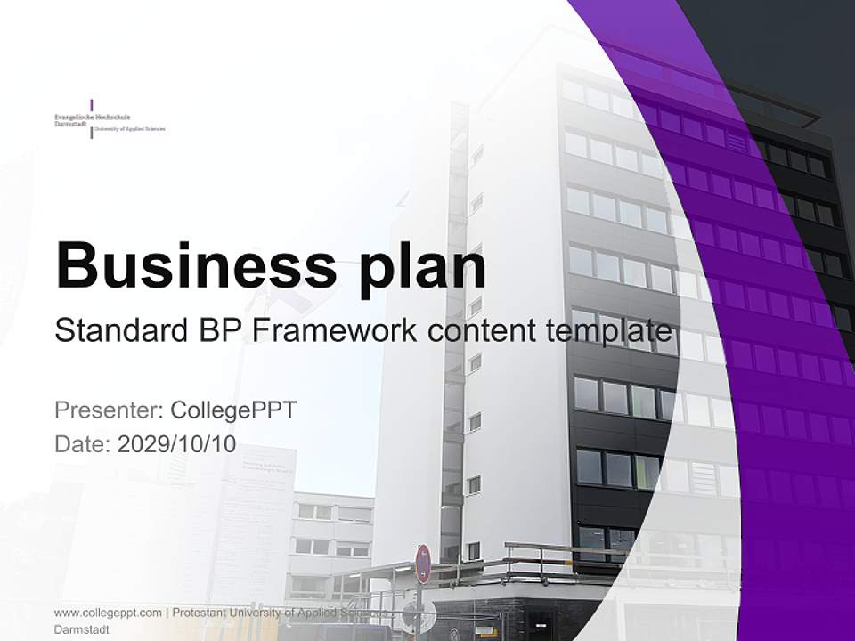 Protestant University of Applied Sciences Darmstadt Competition/Entrepreneurship Contest PPT Template4:3 ratio PPT effect preview image9