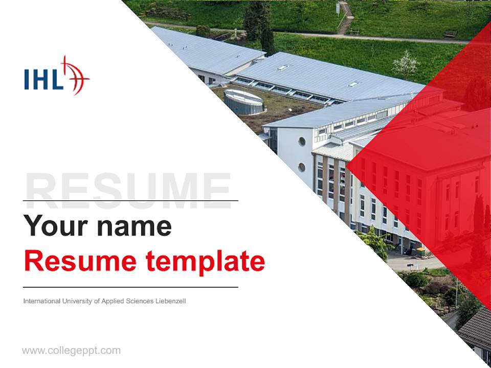 International University of Applied Sciences Liebenzell Resume PPT Template4:3 ratio PPT effect preview image5