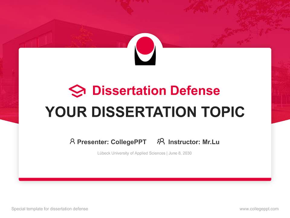 Lübeck University of Applied Sciences Graduation Thesis Defense PPT Template4:3 ratio PPT effect preview image7