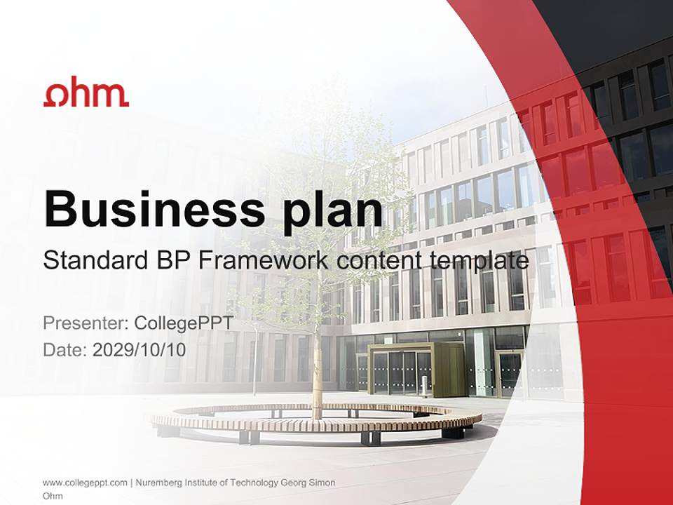 Nuremberg Institute of Technology Georg Simon Ohm Competition/Entrepreneurship Contest PPT Template4:3 ratio PPT effect preview image9