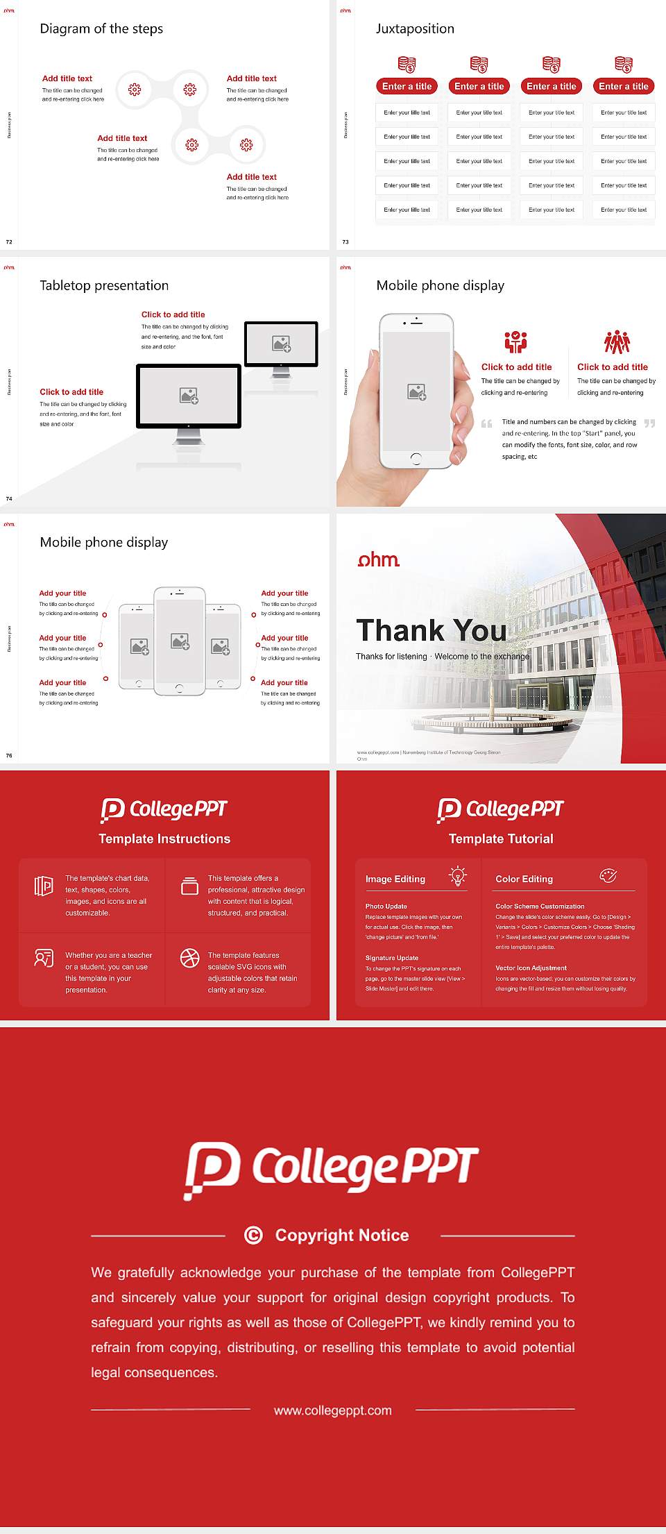 Nuremberg Institute of Technology Georg Simon Ohm Competition/Entrepreneurship Contest PPT Template4:3 ratio PPT effect preview image9