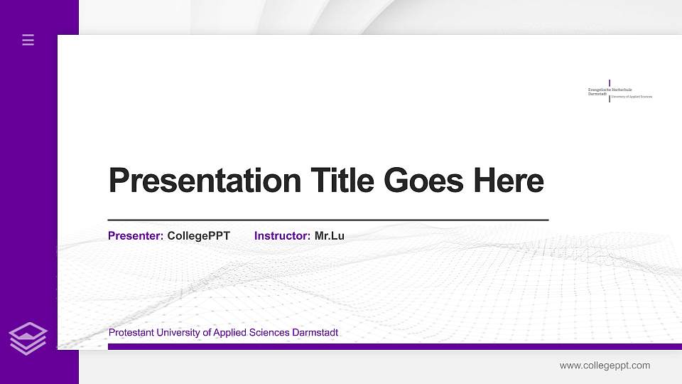 Protestant University of Applied Sciences Darmstadt Thesis Proposal/Graduation Defense PPT Template16:9 ratio PPT effect preview image