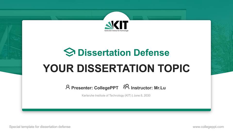 Karlsruhe Institute of Technology (KIT) Graduation Thesis Defense PPT Template16:9 ratio PPT effect preview image