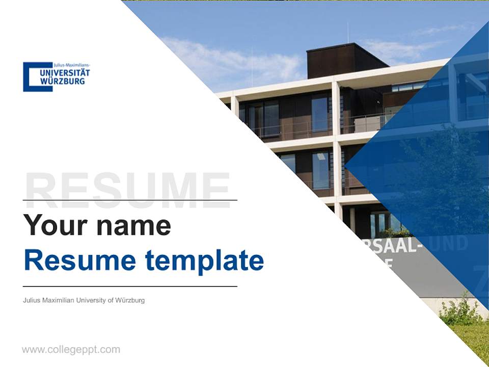 Julius Maximilian University of Würzburg Resume PPT Template4:3 ratio PPT effect preview image5