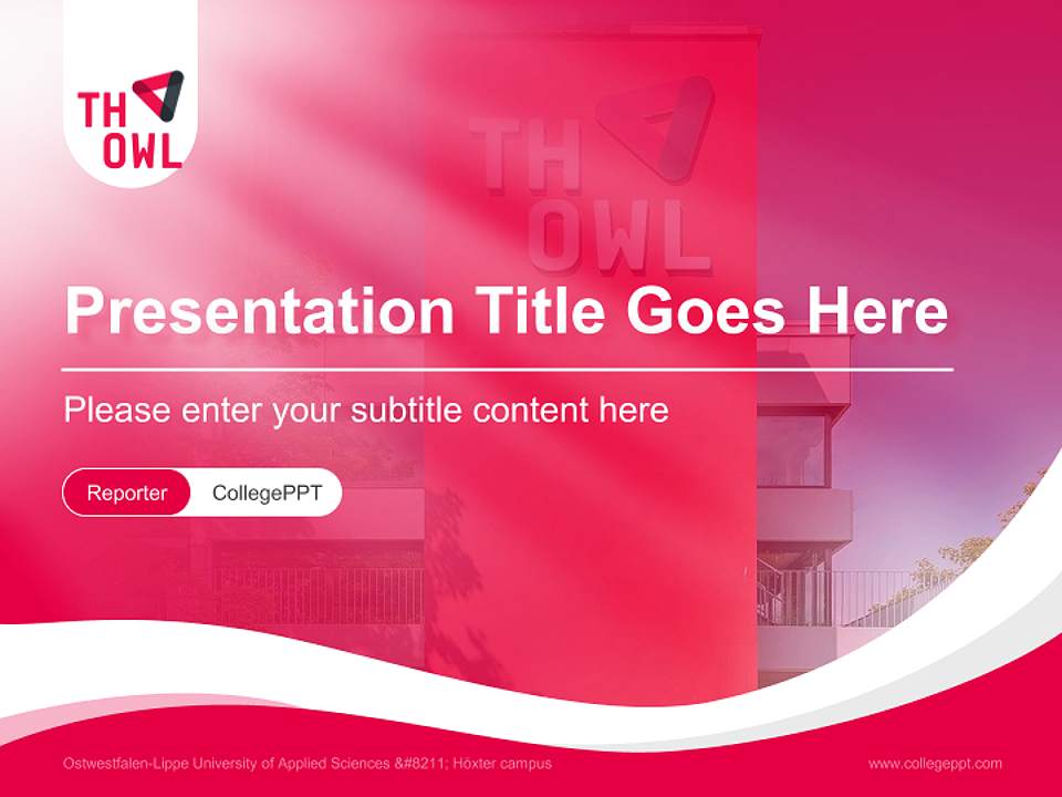 Ostwestfalen-Lippe University of Applied Sciences – Höxter campus Lecture Sharing and Networking Event PPT Template4:3 ratio PPT effect preview image4