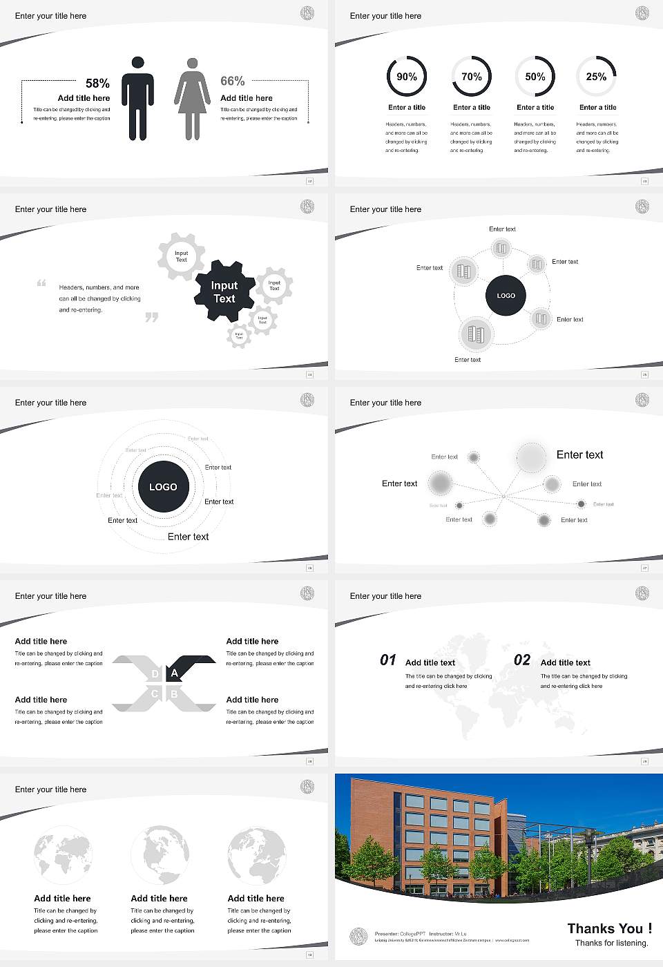 Leipzig University – Geisteswissenschaftliches Zentrum campus Course/Courseware Creation PPT Template16:9 ratio PPT effect preview image4