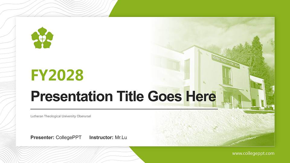 Lutheran Theological University Oberursel Academic Presentation/Research Findings Report PPT Template16:9 ratio PPT effect preview image