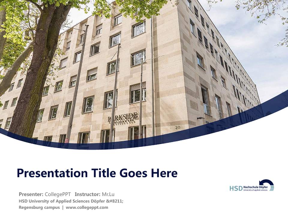 HSD University of Applied Sciences Döpfer – Regensburg campus Course/Courseware Creation PPT Template4:3 ratio PPT effect preview image5
