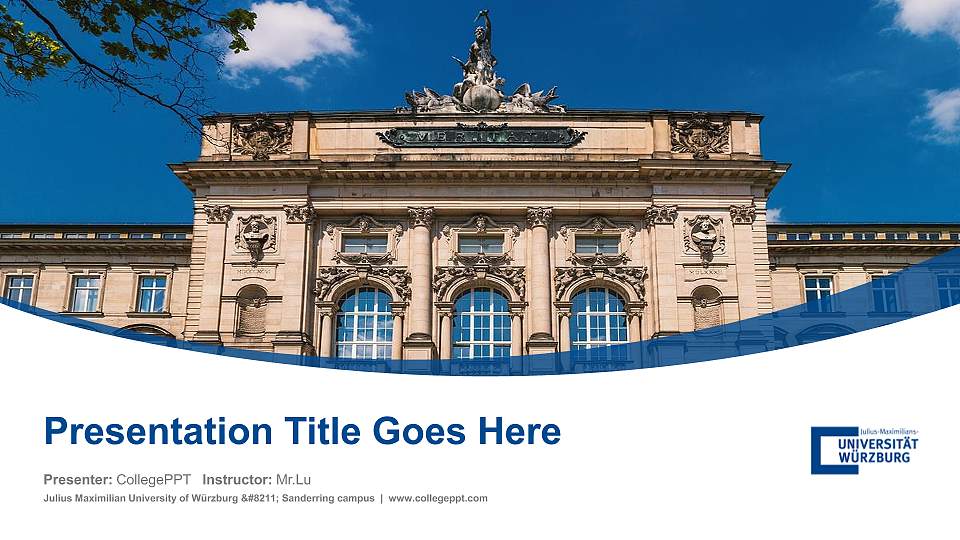 Julius Maximilian University of Würzburg – Sanderring campus Course/Courseware Creation PPT Template16:9 ratio PPT effect preview image1