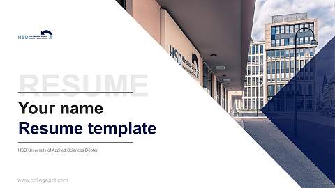 HSD University of Applied Sciences Döpfer Resume PPT Template