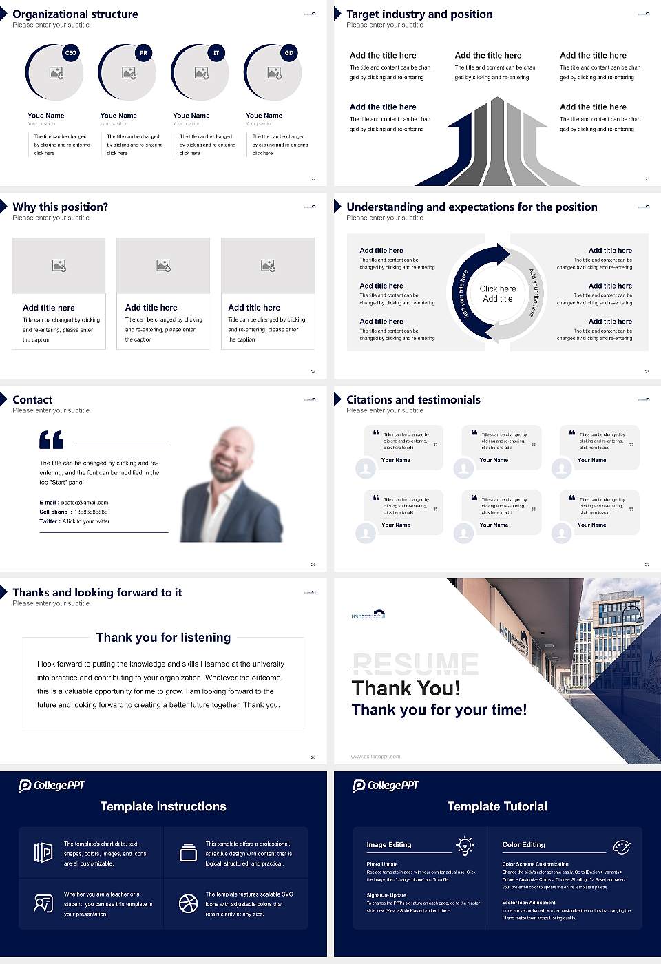 HSD University of Applied Sciences Döpfer Resume PPT Template16:9 ratio PPT effect preview image4