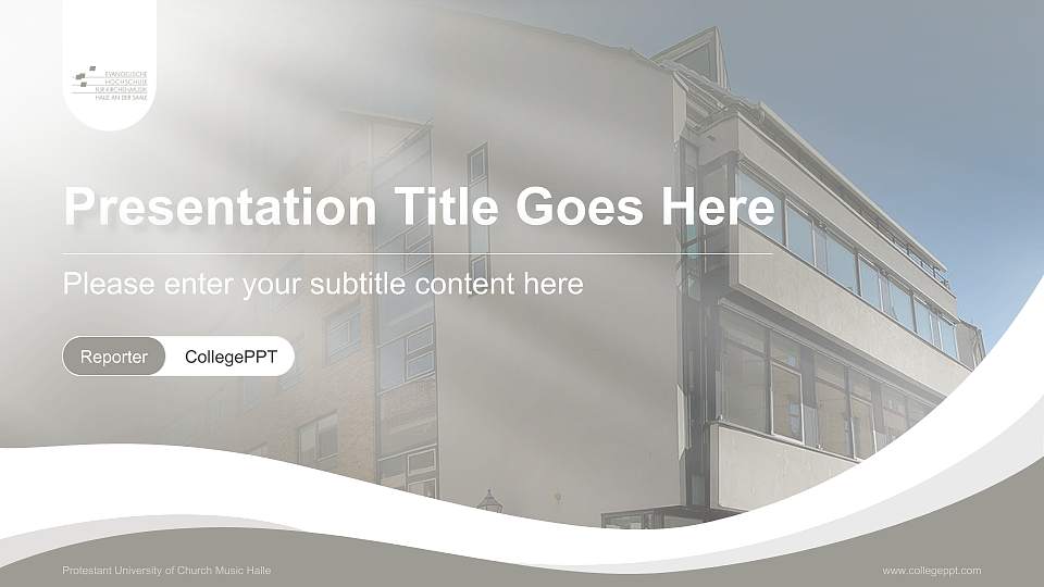 Protestant University of Church Music Halle Lecture Sharing and Networking Event PPT Template16:9 ratio PPT effect preview image