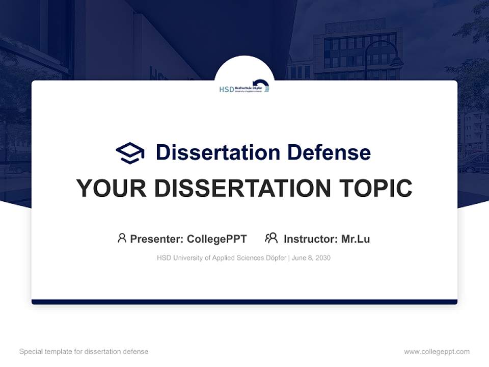 HSD University of Applied Sciences Döpfer Graduation Thesis Defense PPT Template4:3 ratio PPT effect preview image7