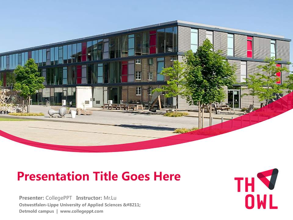 Ostwestfalen-Lippe University of Applied Sciences – Detmold campus Course/Courseware Creation PPT Template4:3 ratio PPT effect preview image5