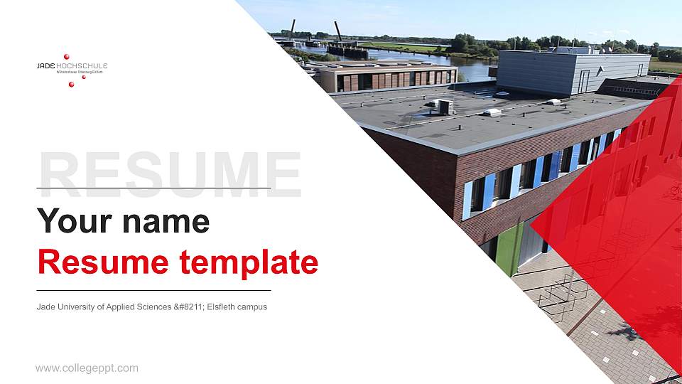 Jade University of Applied Sciences – Elsfleth campus Resume PPT Template16:9 ratio PPT effect preview image