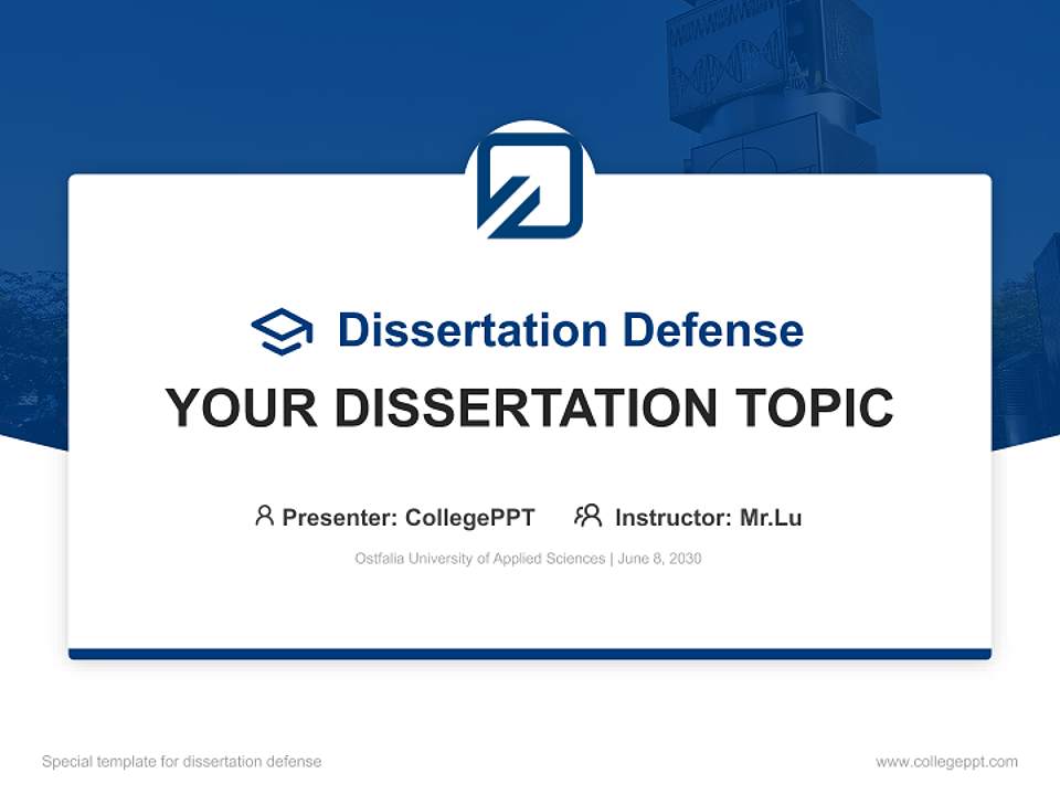 Ostfalia University of Applied Sciences Graduation Thesis Defense PPT Template4:3 ratio PPT effect preview image7