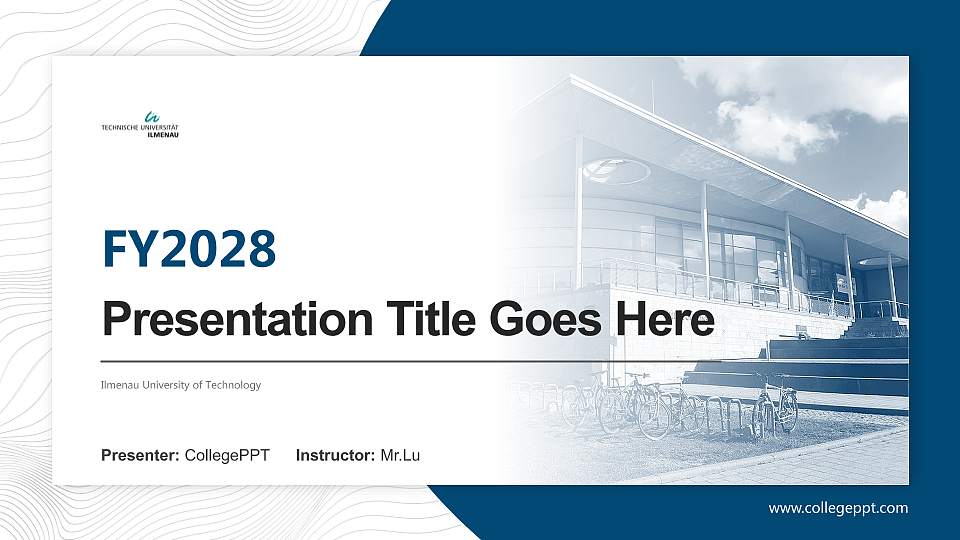 Ilmenau University of Technology Academic Presentation/Research Findings Report PPT Template16:9 ratio PPT effect preview image