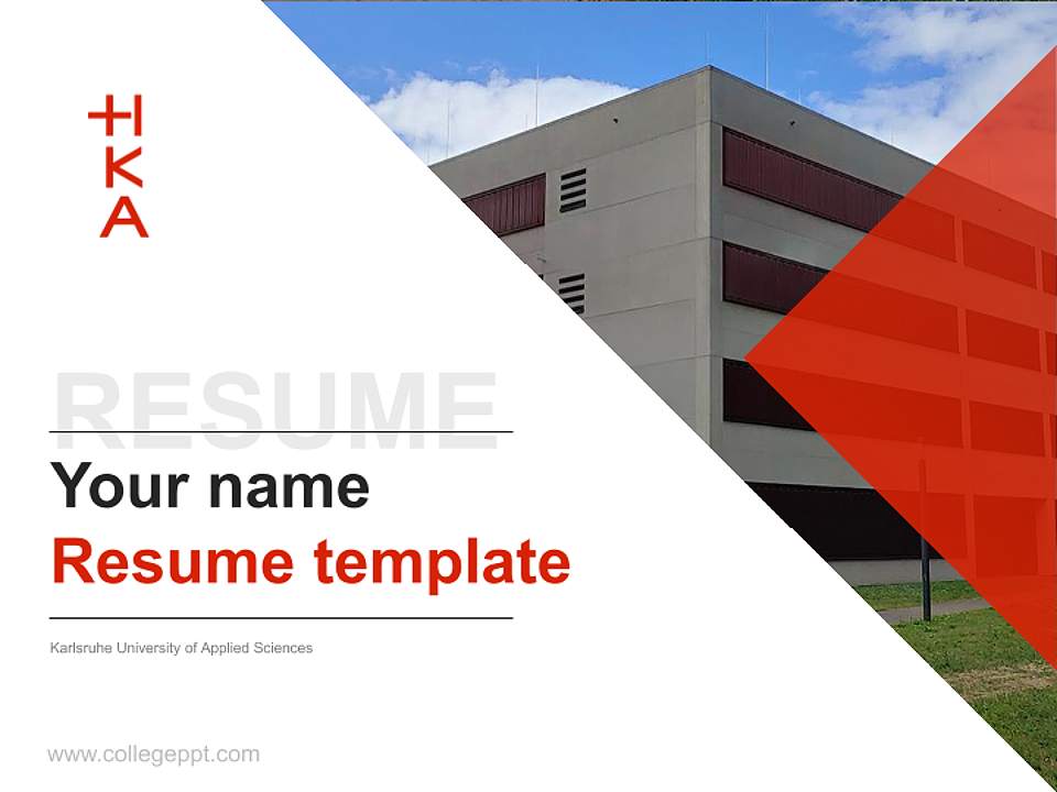 Karlsruhe University of Applied Sciences Resume PPT Template4:3 ratio PPT effect preview image5
