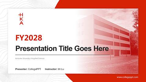 Karlsruhe University of Applied Sciences Academic Presentation/Research Findings Report PPT Template