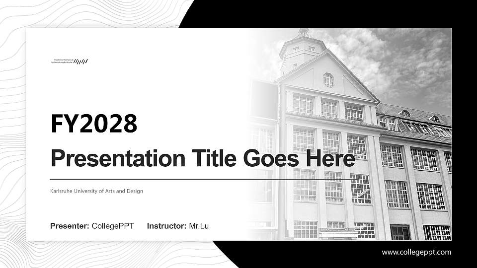 Karlsruhe University of Arts and Design Academic Presentation/Research Findings Report PPT Template16:9 ratio PPT effect preview image