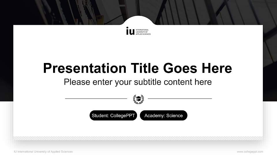 IU International University of Applied Sciences National Scholarship Defense PPT Template16:9 ratio PPT effect preview image