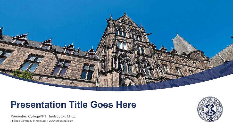 Philipps University of Marburg Course/Courseware Creation PPT Template16:9 ratio PPT effect preview image