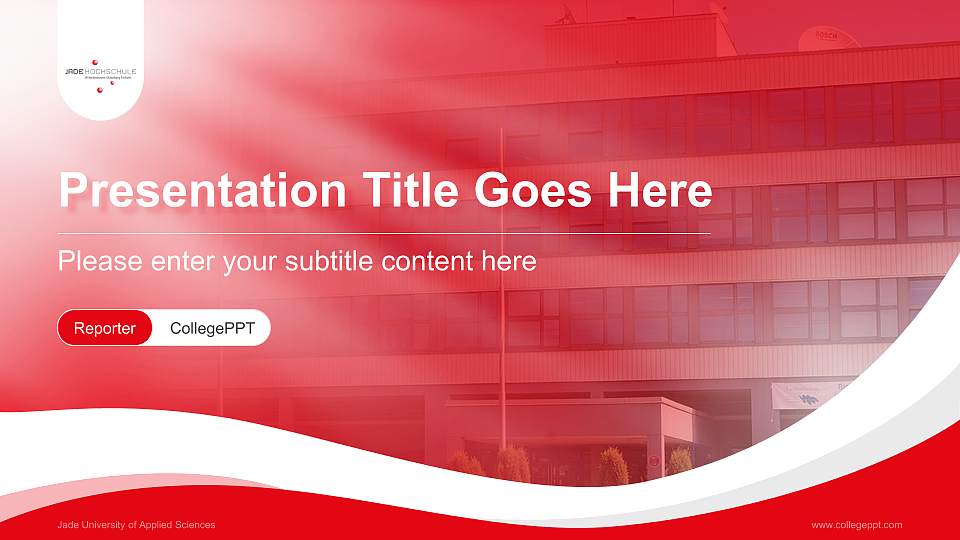 Jade University of Applied Sciences Lecture Sharing and Networking Event PPT Template16:9 ratio PPT effect preview image