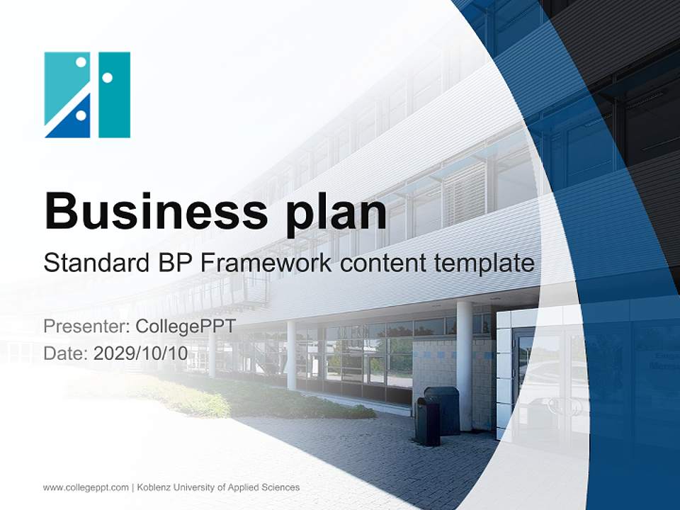 Koblenz University of Applied Sciences Competition/Entrepreneurship Contest PPT Template4:3 ratio PPT effect preview image9