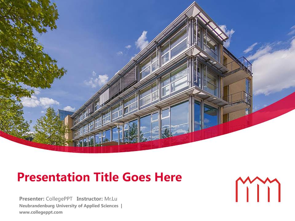 Neubrandenburg University of Applied Sciences Course/Courseware Creation PPT Template4:3 ratio PPT effect preview image5