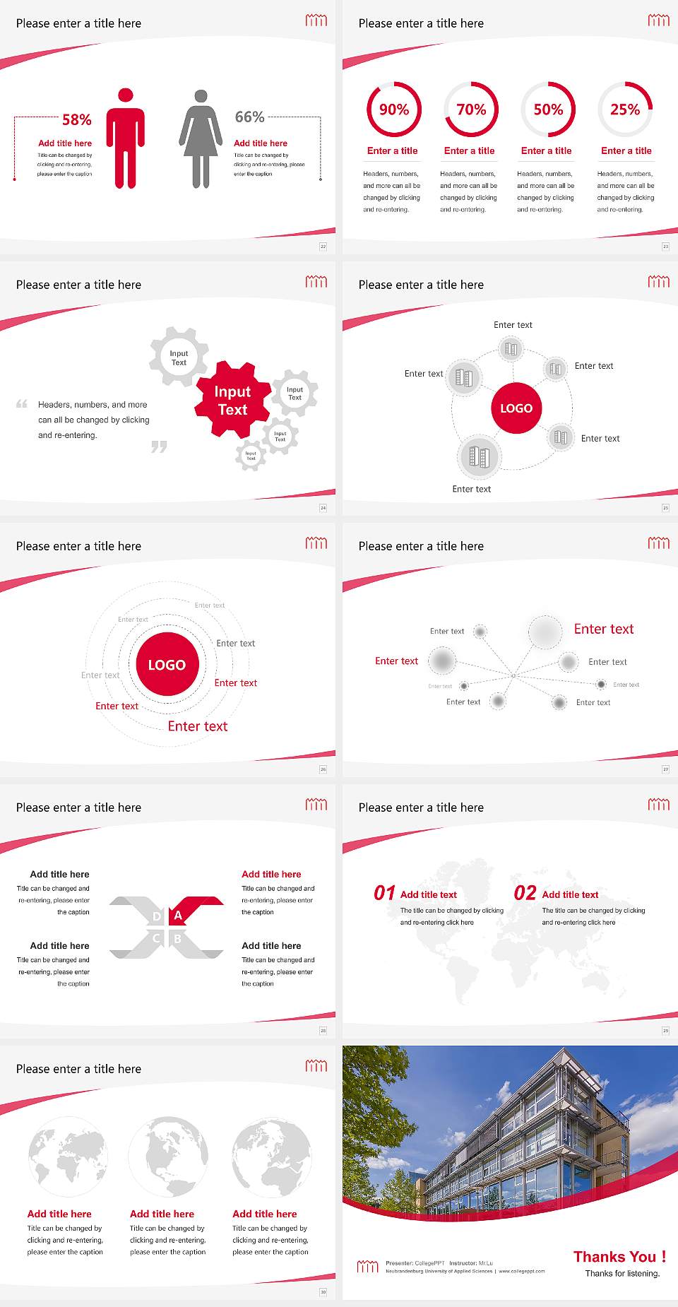 Neubrandenburg University of Applied Sciences Course/Courseware Creation PPT Template4:3 ratio PPT effect preview image4