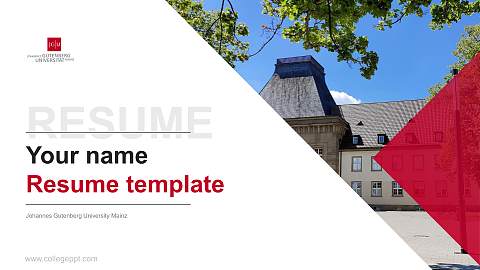 Johannes Gutenberg University Mainz Resume PPT Template