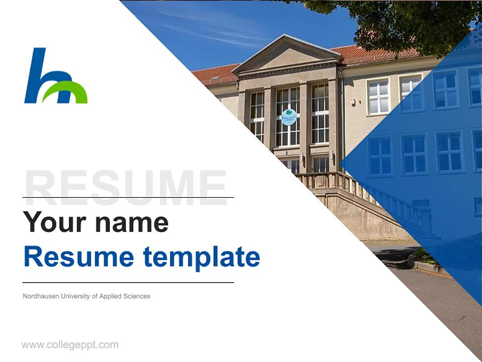 Nordhausen University of Applied Sciences Resume PPT Template4:3 ratio PPT effect preview image5