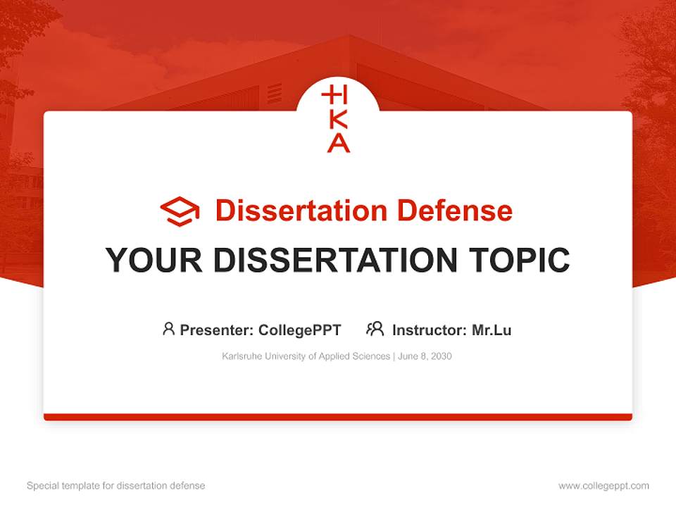 Karlsruhe University of Applied Sciences Graduation Thesis Defense PPT Template4:3 ratio PPT effect preview image7