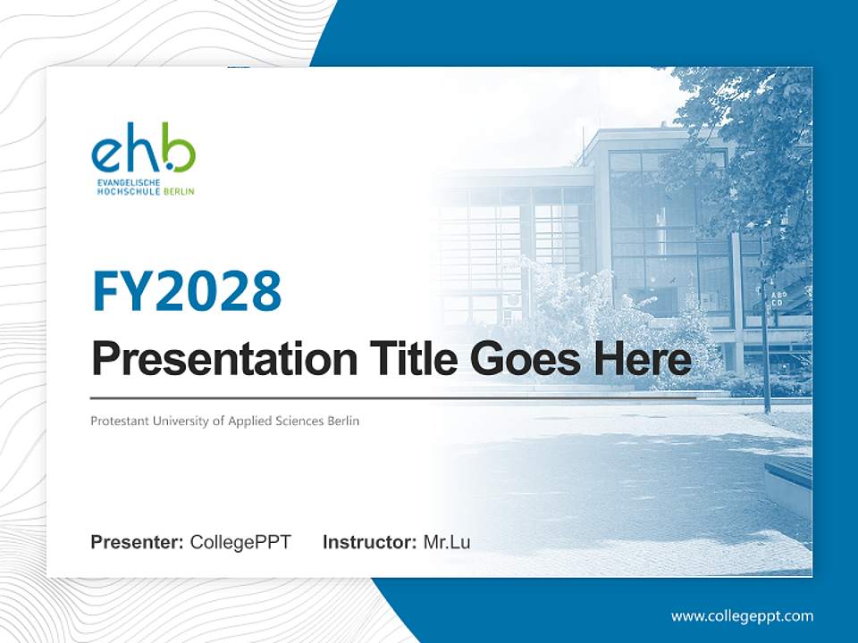 Protestant University of Applied Sciences Berlin Academic Presentation/Research Findings Report PPT Template4:3 ratio PPT effect preview image5