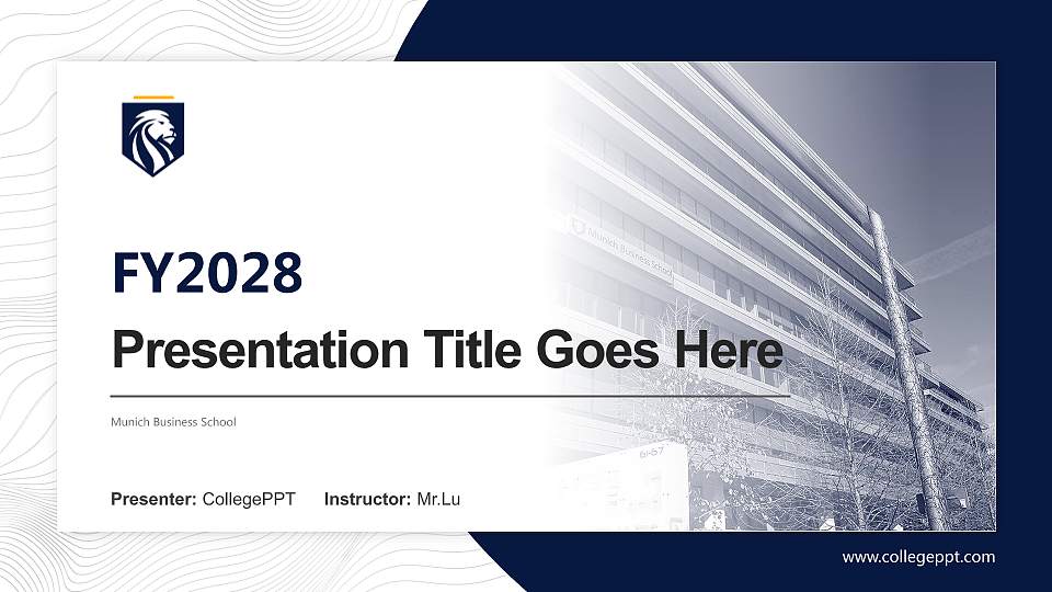 Munich Business School Academic Presentation/Research Findings Report PPT Template16:9 ratio PPT effect preview image