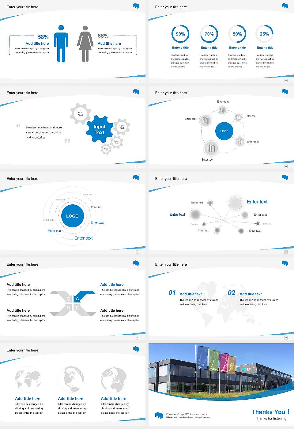 Mainz University of Applied Sciences Course/Courseware Creation PPT Template16:9 ratio PPT effect preview image4