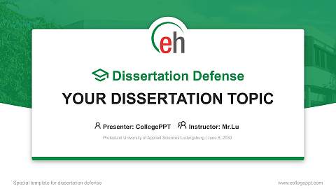 Protestant University of Applied Sciences Ludwigsburg Graduation Thesis Defense PPT Template