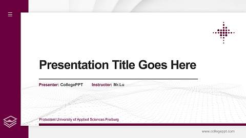 Protestant University of Applied Sciences Freiburg Thesis Proposal/Graduation Defense PPT Template