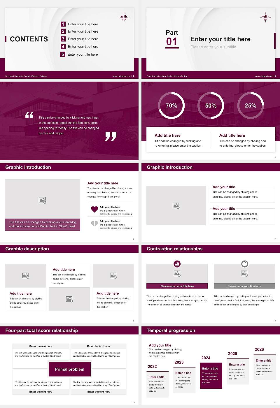 Protestant University of Applied Sciences Freiburg Thesis Proposal/Graduation Defense PPT Template16:9 ratio PPT effect preview image2