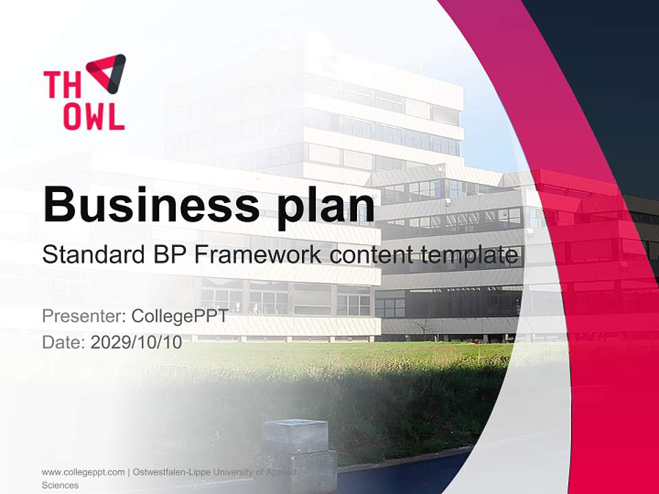 Ostwestfalen-Lippe University of Applied Sciences Competition/Entrepreneurship Contest PPT Template4:3 ratio PPT effect preview image9