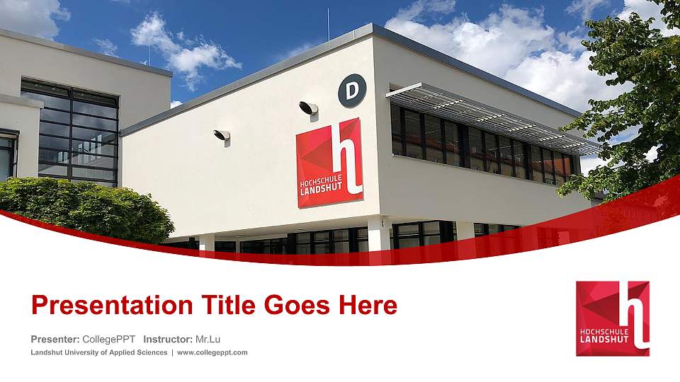 Landshut University of Applied Sciences Course/Courseware Creation PPT Template16:9 ratio PPT effect preview image