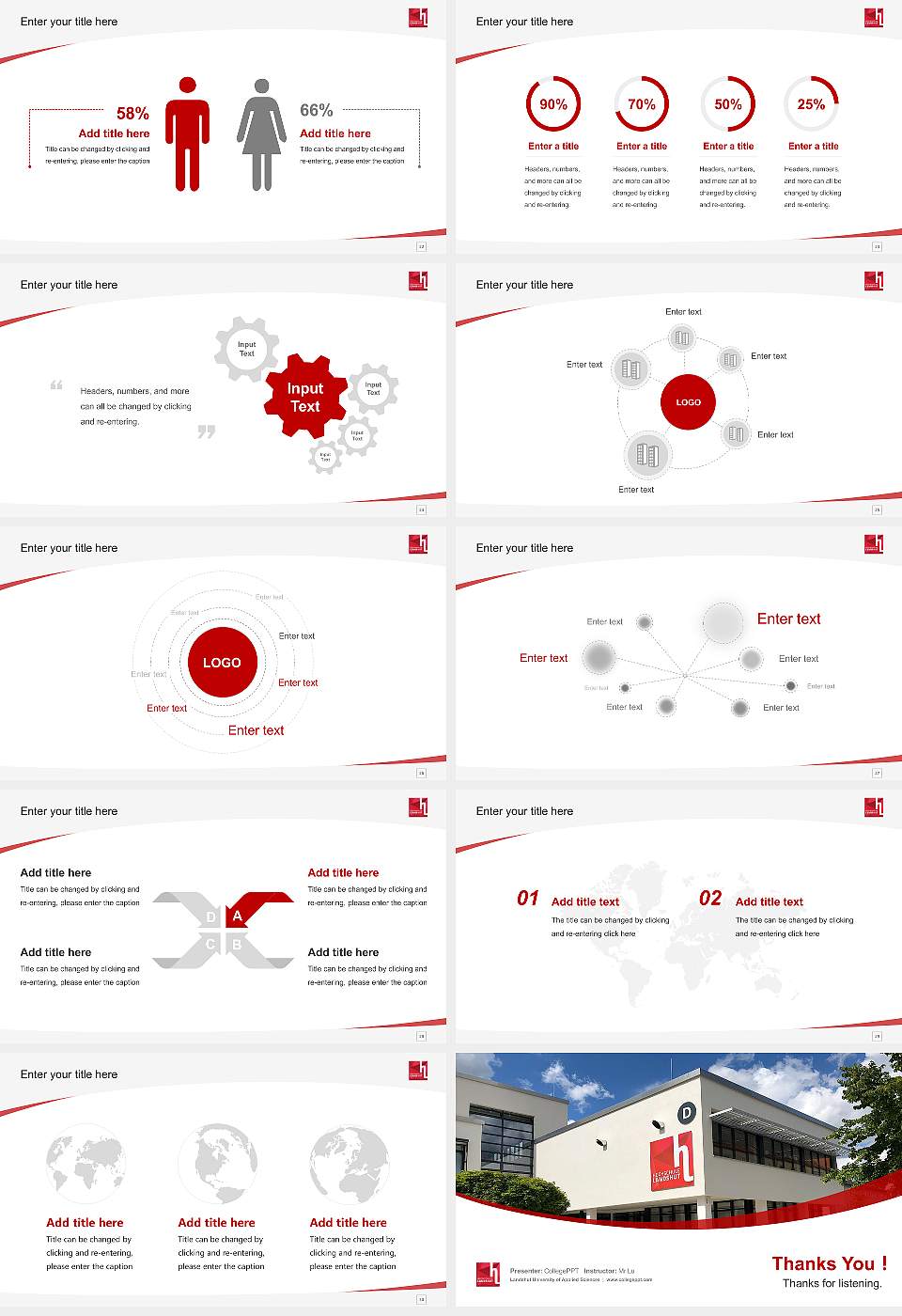 Landshut University of Applied Sciences Course/Courseware Creation PPT Template16:9 ratio PPT effect preview image4